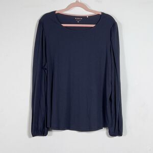 Boden Long Sleeve Pullover Top Sz Womens Sz 22 Navy Blue Modal Blend Stretch